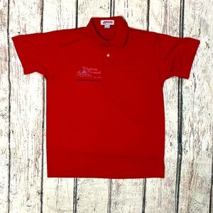 VTG Anheuser-Bush Budweiser Beer Red Polo Golf 1980s Shirt Mens Golfer Tennis